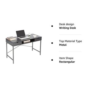 JJS 48' Writing Desk with Drawers, Contemporary Home Office Large Computer Laptop Workstation with Storage, Black