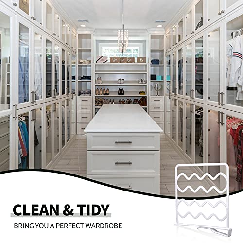 Jetec 16 Pieces Plastic Shelf Dividers Closet Divider Shelf Separator Adjustable for Closets Wardrobes Cabinets Bookshelves Organization and Storage, White