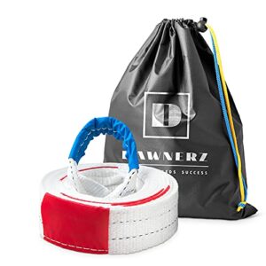 tow strap heavy duty 20 ft 46000 lbs - dawnerz towing rope 6 m 22 tons with triple reinforced loops
