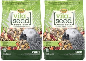 higgins 2 pack of vita seed natural blend parrot food, 5 pounds each
