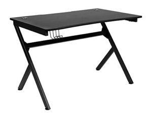 flash furniture duncan gaming desk 45.25" x 29" computer table gamer workstation with headphone holder and 2 cable management holes