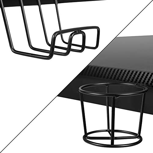 Flash Furniture Duncan Gaming Desk 45.25" x 29" Computer Table Gamer Workstation with Headphone Holder and 2 Cable Management Holes