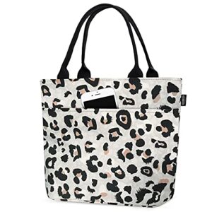 aosbos leopard lunch bag women, leakproof insulated lunch box lunch tote bag lunch cooler bags, meal prep container loncheras para mujer for work travel picnic gym, leopard print