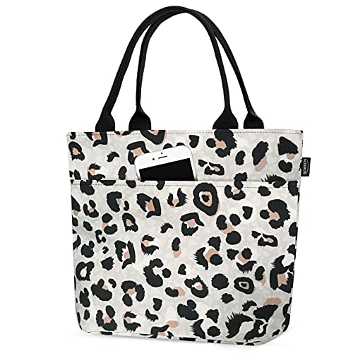 Aosbos Leopard Lunch Bag Women, Leakproof Insulated Lunch Box Lunch Tote Bag Lunch Cooler Bags, Meal Prep Container Loncheras Para Mujer for Work Travel Picnic Gym, Leopard Print