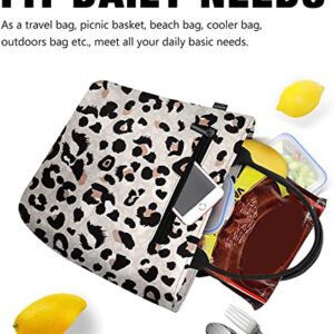 Aosbos Leopard Lunch Bag Women, Leakproof Insulated Lunch Box Lunch Tote Bag Lunch Cooler Bags, Meal Prep Container Loncheras Para Mujer for Work Travel Picnic Gym, Leopard Print