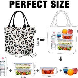 Aosbos Leopard Lunch Bag Women, Leakproof Insulated Lunch Box Lunch Tote Bag Lunch Cooler Bags, Meal Prep Container Loncheras Para Mujer for Work Travel Picnic Gym, Leopard Print