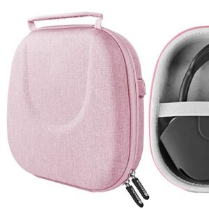 Geekria NOVA Shield Headphones Case, Compatible with AirPod Max Headphones Case, Replacement Hard Shell Travel Carrying Bag with Room for Smart Case and Accessories Storage (Pink)