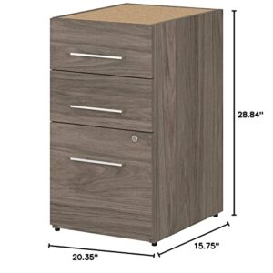 Bush Business Furniture Office 500 3 Drawer File Cabinet-Assembled, 16W, Modern Hickory