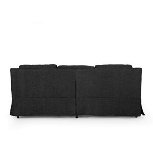 Christopher Knight Home Arrastra Sofas, Charcoal Stripe + Walnut