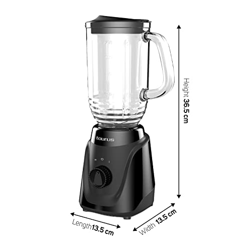 Taurus|Menina Glass| Blender with 2 speed control |Glass jar 32 oz | Modern design| Compact Size | 300 w| Easy Fit System |Easy to clean |Make it in Minutes