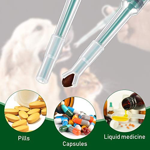 2 Pieces Pet Pill Plunger Popper for Small Cats Dogs Pill Gun Dispenser Shooter Pet Piller Soft Tip Tablet Syringe Pusher Animal Medicine Feeder for Feeding Accessories (Green)