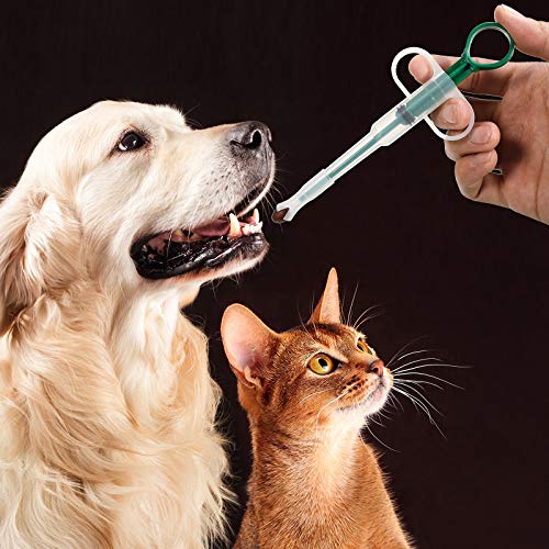 2 Pieces Pet Pill Plunger Popper for Small Cats Dogs Pill Gun Dispenser Shooter Pet Piller Soft Tip Tablet Syringe Pusher Animal Medicine Feeder for Feeding Accessories (Green)