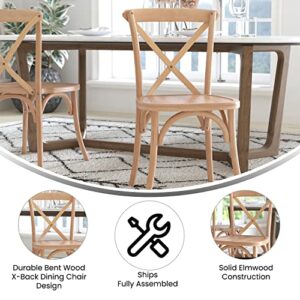 EMMA + OLIVER 2-Pack Driftwood X-Back Chair