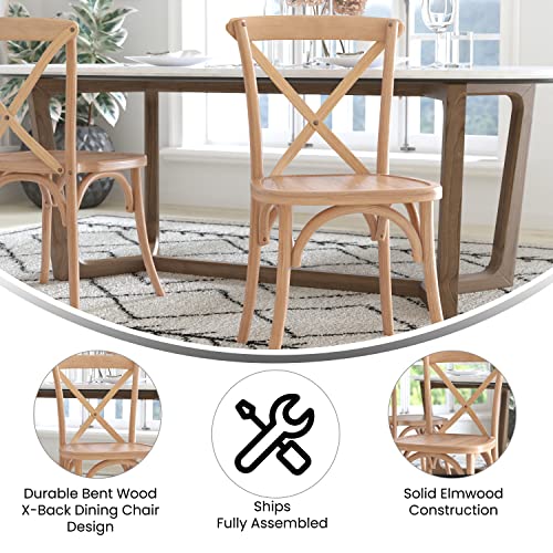 EMMA + OLIVER 2-Pack Driftwood X-Back Chair