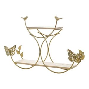 doitool floating shelves wall mounted wall shelf metal storage rack holders butterfly style for home living room bedroom decoration