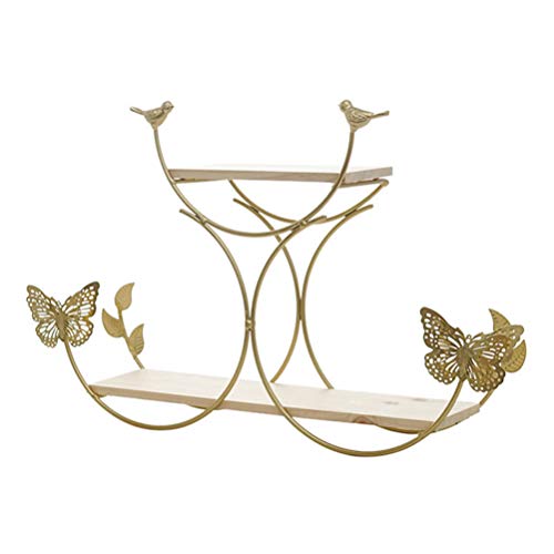 DOITOOL Floating Shelves Wall Mounted Wall Shelf Metal Storage Rack Holders Butterfly Style for Home Living Room Bedroom Decoration