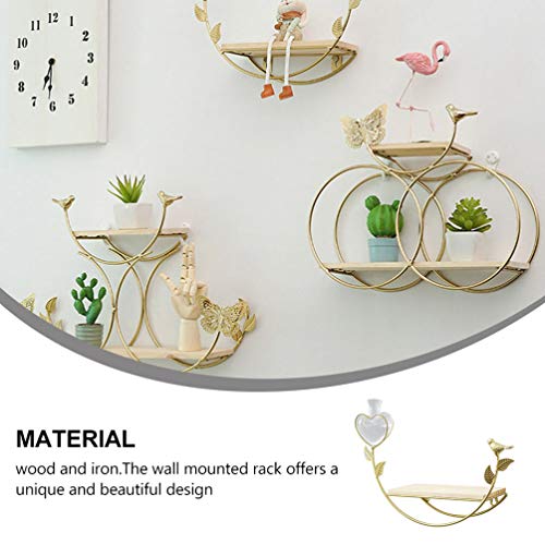 DOITOOL Floating Shelves Wall Mounted Wall Shelf Metal Storage Rack Holders Butterfly Style for Home Living Room Bedroom Decoration