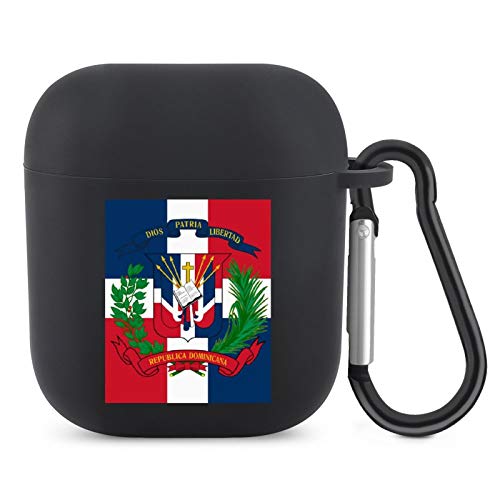 Flag of The Dominican Republic Silicone Protective Case Cover Skin Accessories with Carabiner Keychain, Compatible with Apple AirPods 2&1 Shockproof