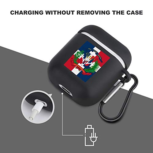 Flag of The Dominican Republic Silicone Protective Case Cover Skin Accessories with Carabiner Keychain, Compatible with Apple AirPods 2&1 Shockproof