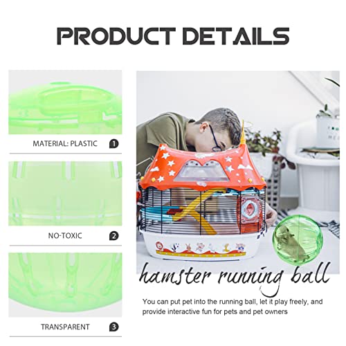 ULTECHNOVO Hamster Ball, Hamster Running Ball 10cm Transparent Run Exercise Ball Portable Mini Ball Hamster Plaything Toy Pets Cage Accessories for Small Animal Pets