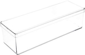pioneer plastics 160c clear rectangular plastic container, 8.375" w x 2.75" d x 2.375" h