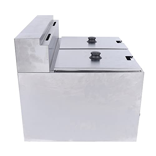 Commercial Countertop LPG Gas Fryer Deep Fryer 2-Basket Countertop Deep Gas Fryer Stainless Steel 6L*2 Deep Fryer for French Fries Restaurant Home Kitchen