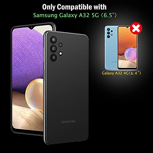 QHOHQ 3 Pack Screen Protector for Samsung Galaxy A32 5G/M32 5G (Not fit A32 4G＆M32 4G) with 3 Pack Camera Lens Protector, HD Tempered Glass Film, 9H Hardness, Anti-Scratch, Easy Install, Case Friendly