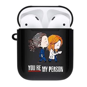 greys anatomy airpods case protective cover skin - you are my person. black premium hard shell accessories compatible with apple airpods