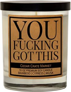 you fucking got this, scented soy candle, best friend, friendship gifts for women or men, birthday, going away, funny gifts for friends, long distance, funny candle, scented soy 10 oz. candle