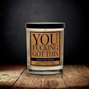 You Fucking Got This, Scented Soy Candle, Best Friend, Friendship Gifts for Women or Men, Birthday, Going Away, Funny Gifts for Friends, Long Distance, Funny Candle, Scented Soy 10 oz. Candle