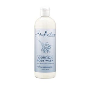 sheamoisture soothing body wash for delicate skin oatmeal and vitamin e cruelty free skin care, made with fair trade shea butter 19.8 oz