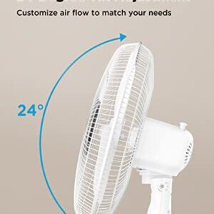 PELONIS 16'' Pedestal Remote Control Oscillating Stand Up Fan 7-Hour Timer, 3-Speed, and Adjustable Height,Electric Cooling Fans for Home Office Bedroom Use