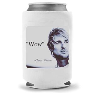 cool coast products - owen wilson wow meme beer coolie | funny parody coolers | drink gifts | gag party huggie | white elephant | beer beverage holder | craft beer gifts | insulated neoprene