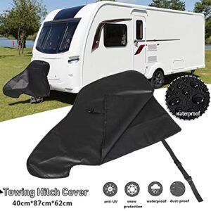 Xximuim Caravan Hitch Cover,Universal Waterproof Breathable Tow Hitch Cover Car Hook Connector Cover Tongue Jack Cover PVC Trailer Tow Ball Coupling Lock for Campervan Caravan