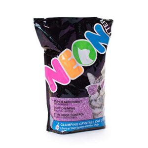 NEON Clumping Silica Gel Crystal Cat Litter, Purple