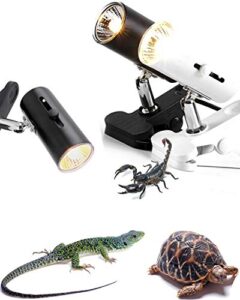 wagooly reptile heat lamp fixture - reptile heater turtle lamp w/ heat bulb, temperature switch reptile basking light, heat light for gecko bearded dragon terrarium & aquarium - heat clamp lamp (25)