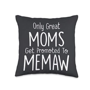 gifts for memaw memaw gift: only moms get promoted to throw pillow, 16x16, multicolor