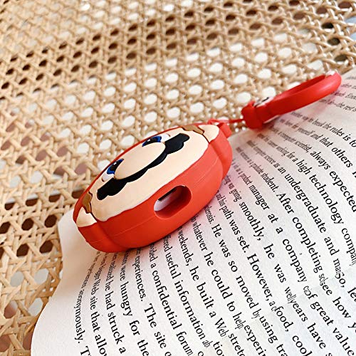 Silicone Cartoon Case with Keychain for Airpods 1 and 2, Suublg 3D Animation Character Design Cute Case Protective Covers Accessories Compatible with AirPods Earphone