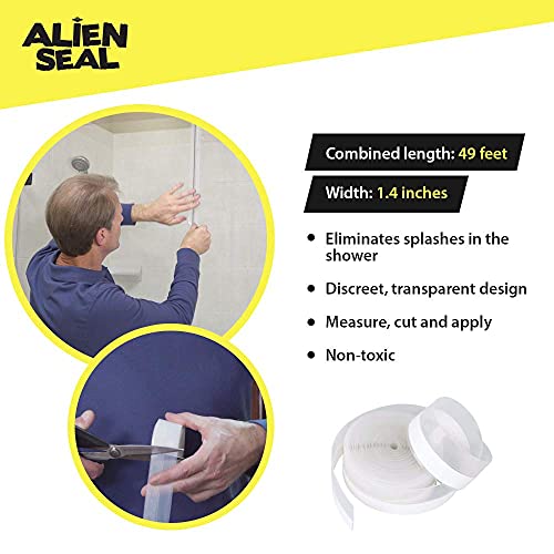 Alien Draft Seal Insulation Tape 49 Feet Transparent Silicone Weather Stripping Door Seal Strip and Under Door Draft Stopper for Window Seal and Door Bottom Seal As Seen On TV