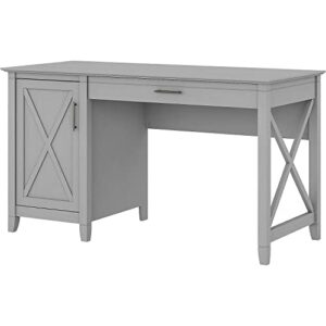 bush furniture key west computer desk with keyboard tray and storage, 54w, cape cod gray