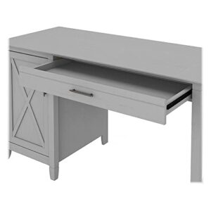 Bush Furniture Key West Computer Desk with Keyboard Tray and Storage, 54W, Cape Cod Gray