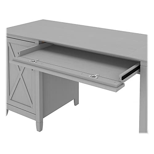 Bush Furniture Key West Computer Desk with Keyboard Tray and Storage, 54W, Cape Cod Gray