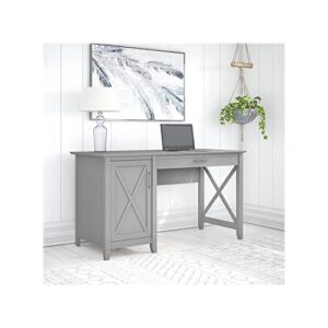 Bush Furniture Key West Computer Desk with Keyboard Tray and Storage, 54W, Cape Cod Gray