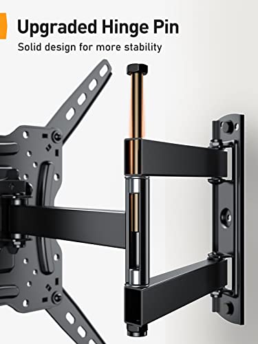 Perlegear Full Motion TV Wall Mount for 26-55 inch Flat or Curved TVs, Wall Mount TV Bracket with Articulating Arm, Swivel, Tilt, Extension, Corner TV Wall Mount Max VESA 400x400mm up to 60 lbs PGMFK3