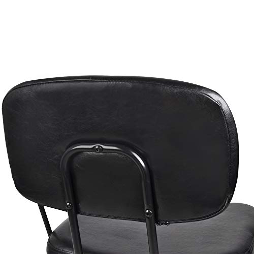 StoolStool Mid Century Computer Desk Chair - Classic Retro Office Chair with Comfy Black Faux Leather - Adjustable and Swivel Task Office Chair with Armrest - Industrial Looking