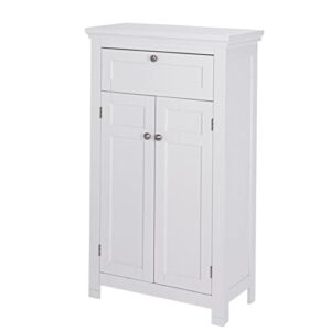 spirich freestanding bathroom cabinet with drawer and adjustable shelf, floor tall storage cabinet (white)