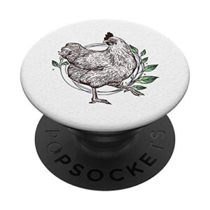 animal ornithology farm bird farmer gift idea nature chicken popsockets popgrip: swappable grip for phones & tablets