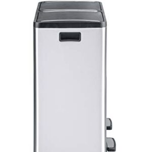 The Step N' Sort 18.5 Gallon Extra Large Capacity, Soft-Step, Dual Trash and Recycling Bin with Removable Inner Bins Silver