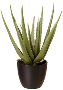 amazon basics artificial fake agave plant with plastic planter pot , 16.9-inch