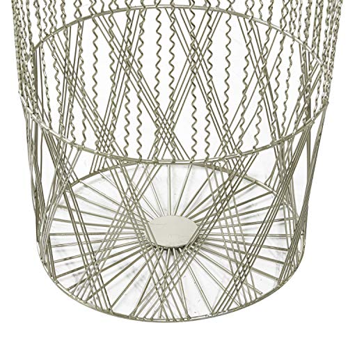 Deco 79 Metal Round Storage Basket with Handles, Set of 3 13", 15", 17"H, Silver